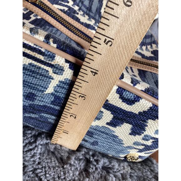 Spartina 449 Chloe Backpack Daufuskie Island Natural Linen Leather Bag Blue - Picture 11 of 12